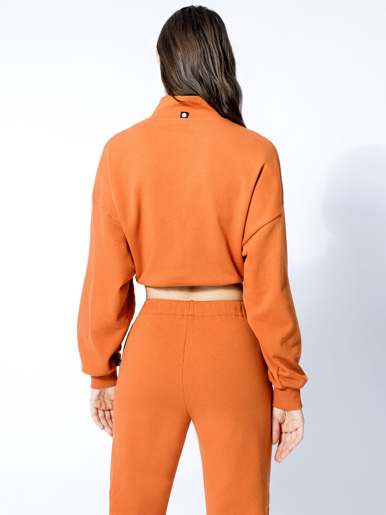 CT COTTON HALF ZIP SWEATSHIRT, SUNSET
