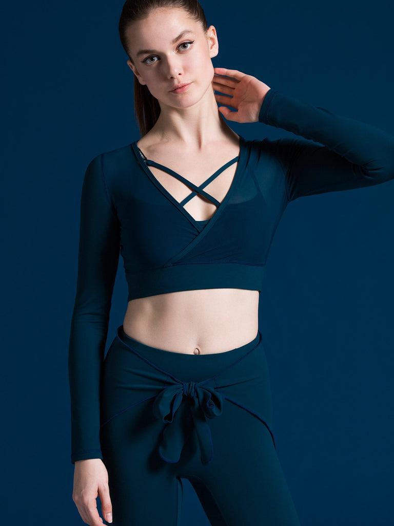 MESH & MATCH CROP TOP, LAKE MESH
