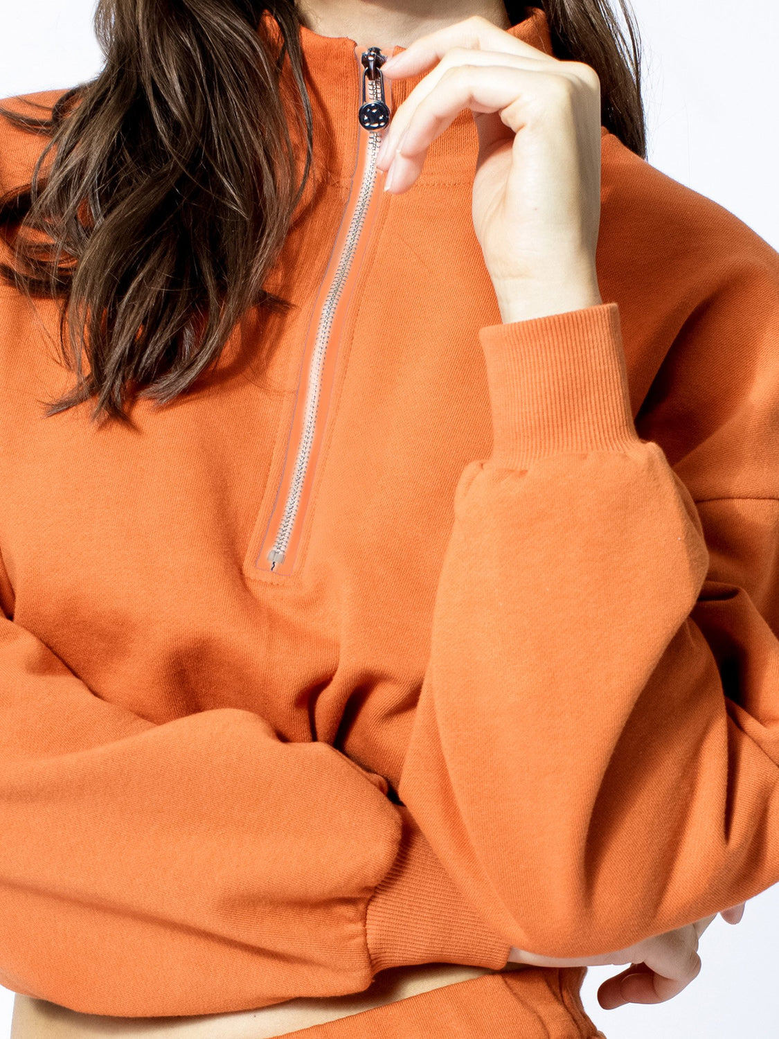 CT COTTON HALF ZIP SWEATSHIRT, SUNSET