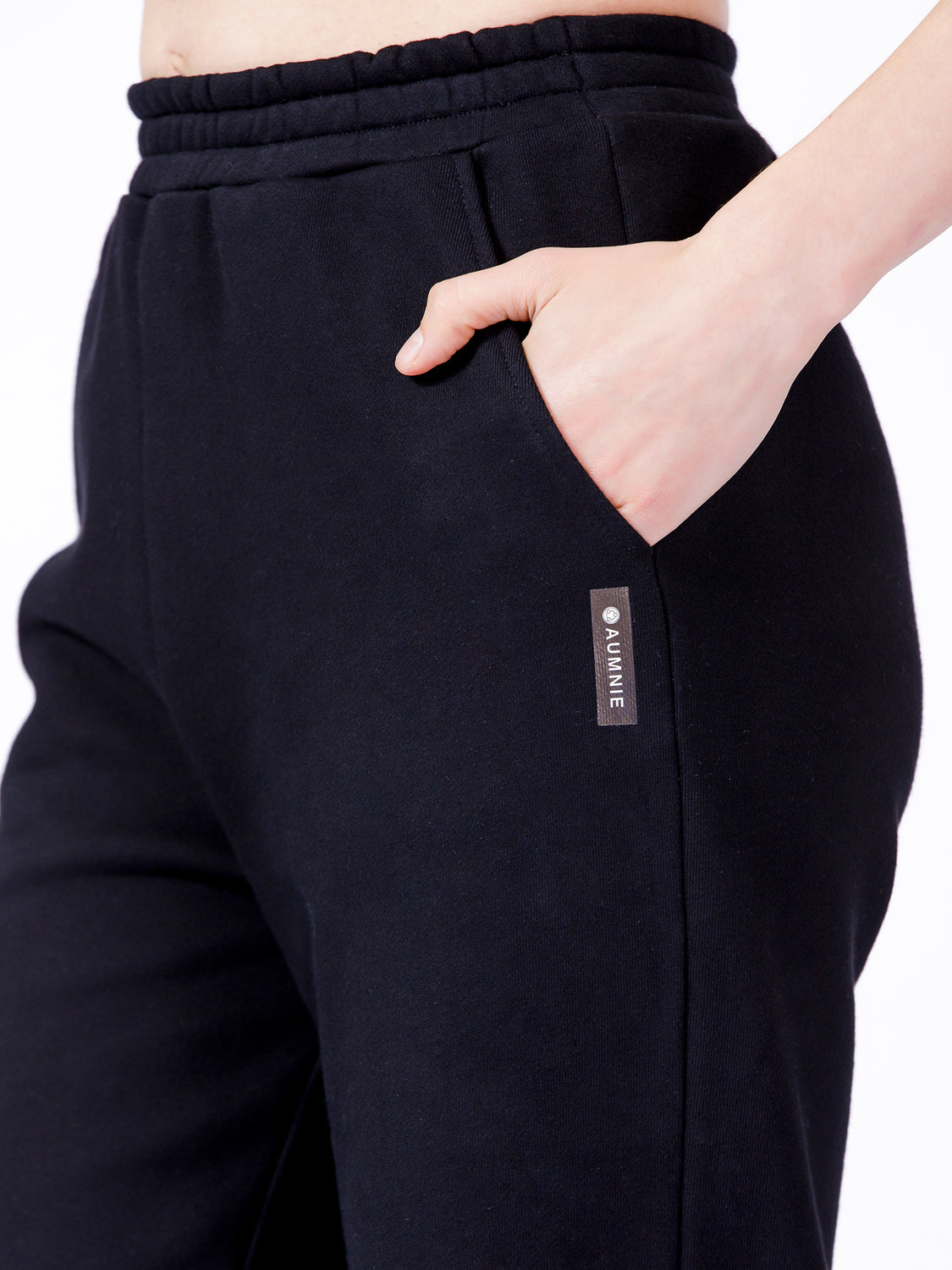 WIDE LEG SWEATPANTS, BLACK
