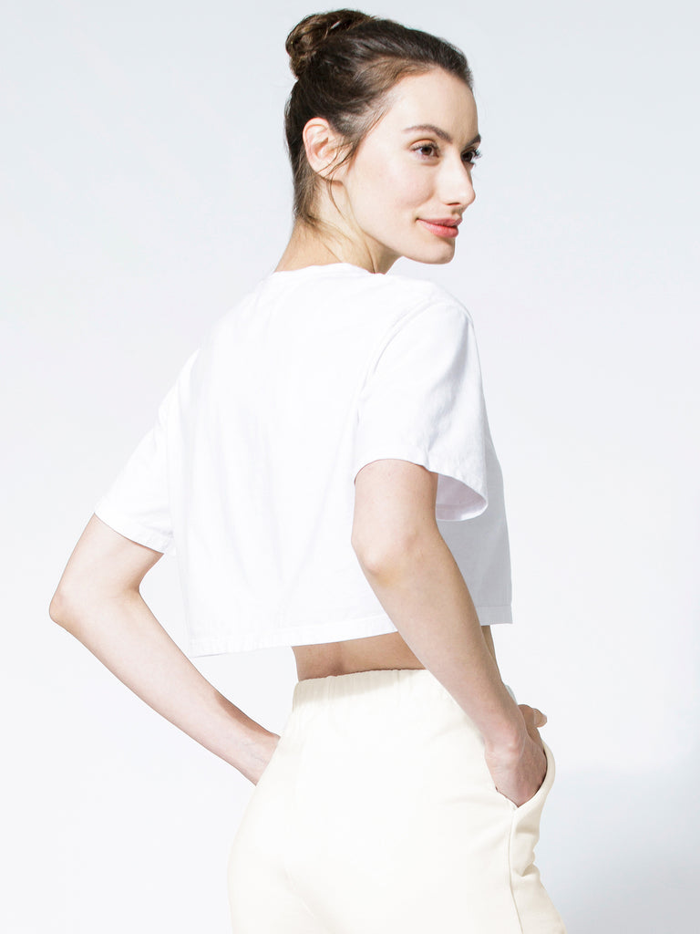 HIGH WAIST COTTON SHORTS, WHITE