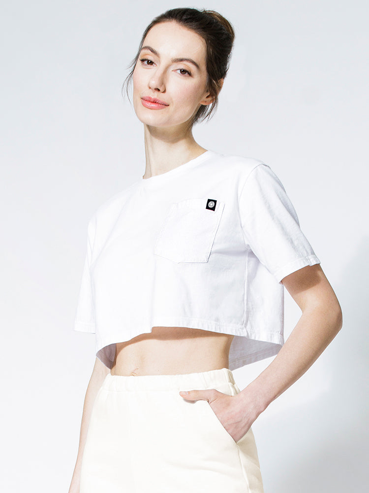 HIGH WAIST COTTON SHORTS, WHITE