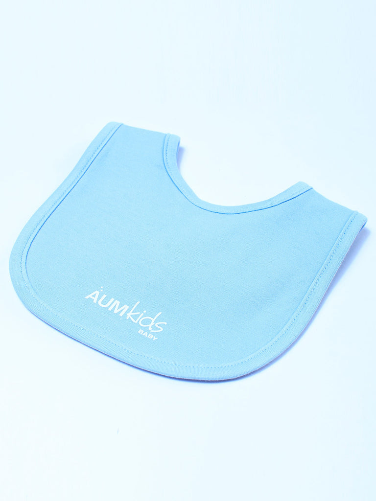 AUMkids HAPPY BABY SHORT SLEEVE ONESIE + BIB SET, SKY