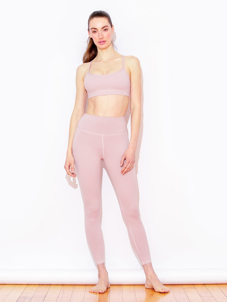 HIGH WAIST ANKLE CROPS, BLUSH