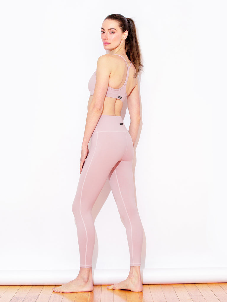 HIGH WAIST ANKLE CROPS, BLUSH