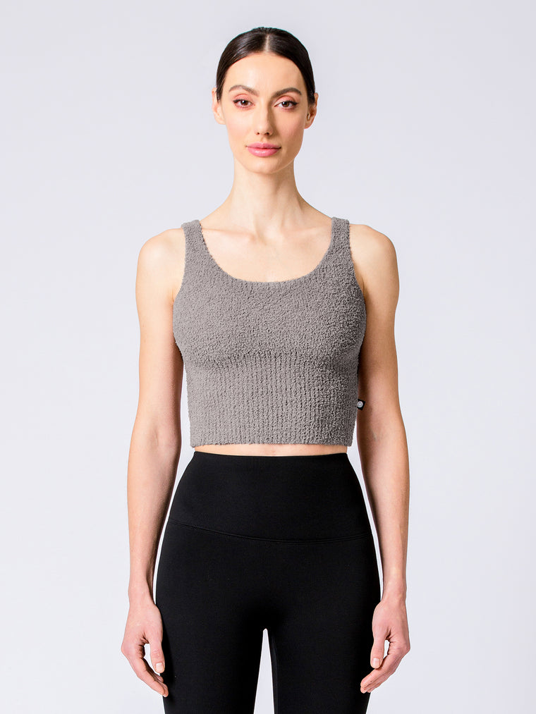 VEGAN WOOL TEDDY TANK, TRUFFLE