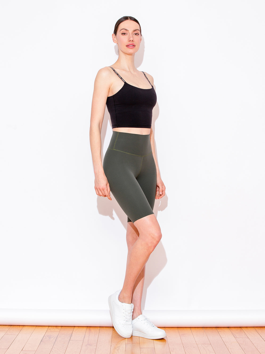 NUDE SHAPE BIKER SHORTS, DARK GREEN