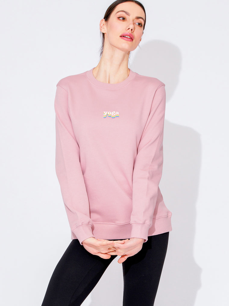 RAINBOW YOGA SWEATSHIRT,PINK