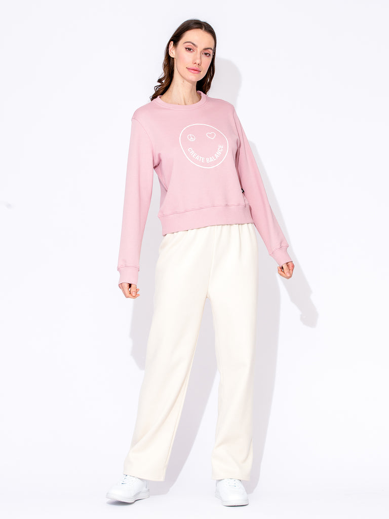 HAPPY GLOW SWEATSHIRT,PINK