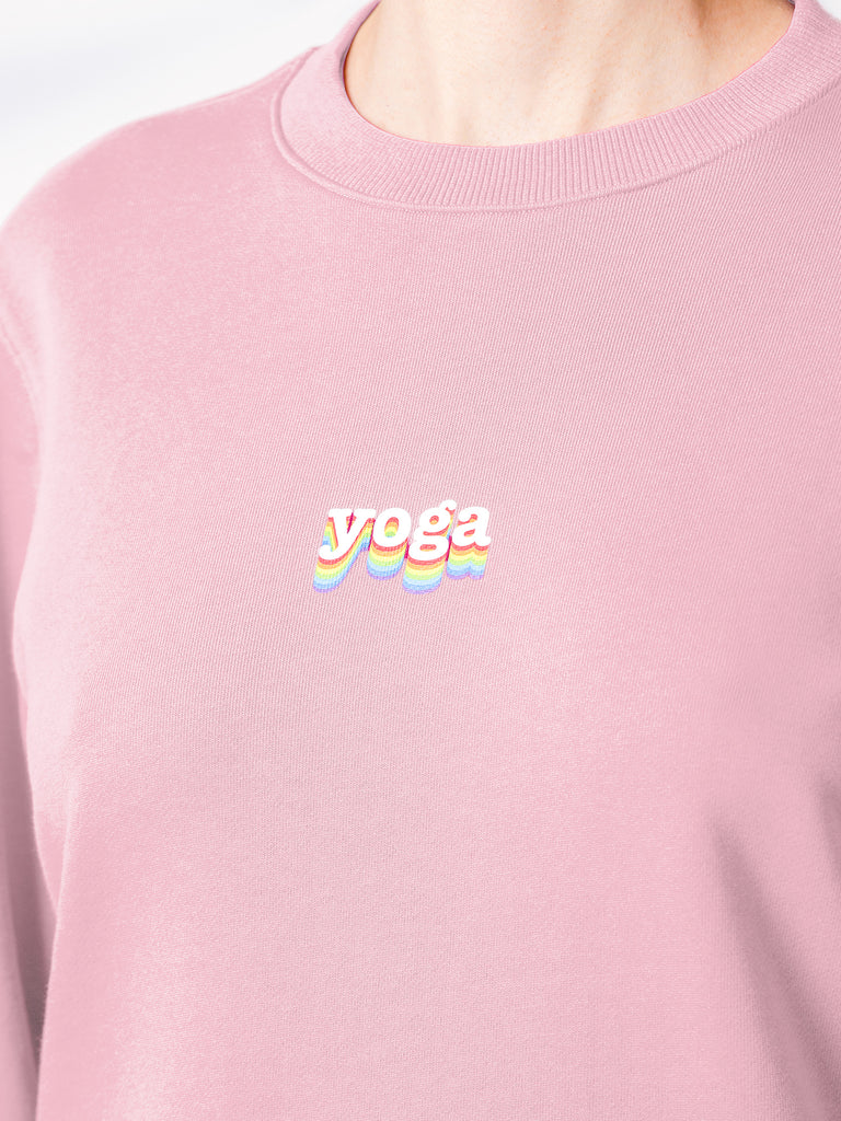 RAINBOW YOGA SWEATSHIRT,PINK