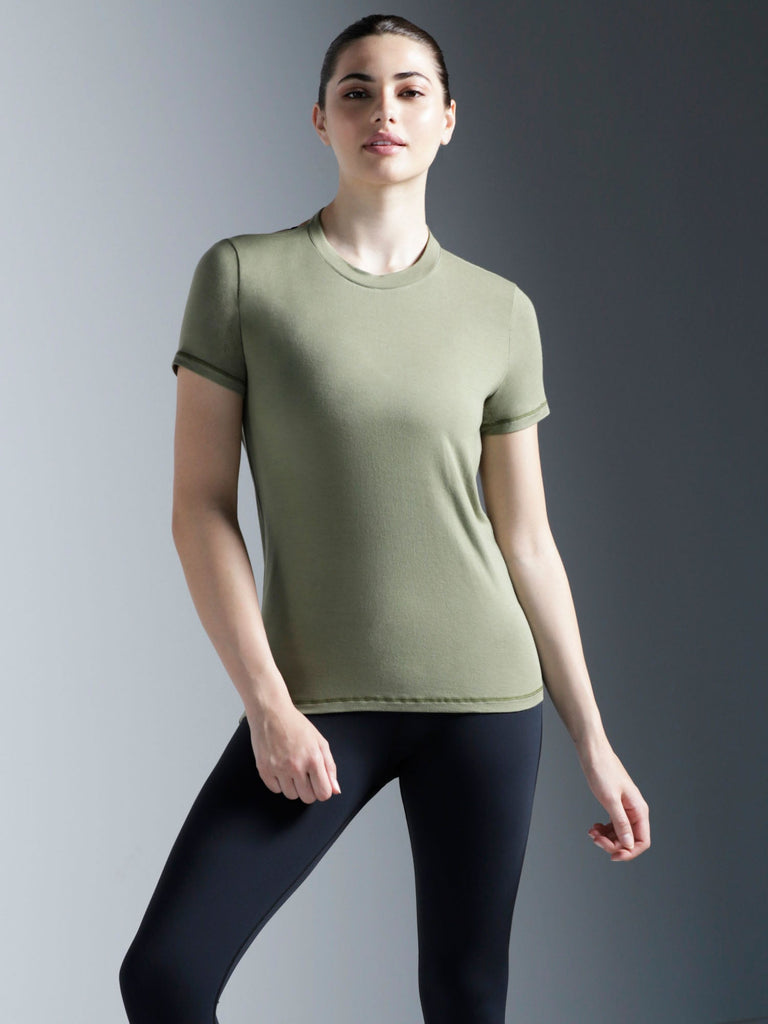 DRAPED BACK TEE, SAGE