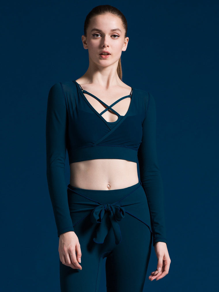 MESH & MATCH CROP TOP, LAKE MESH