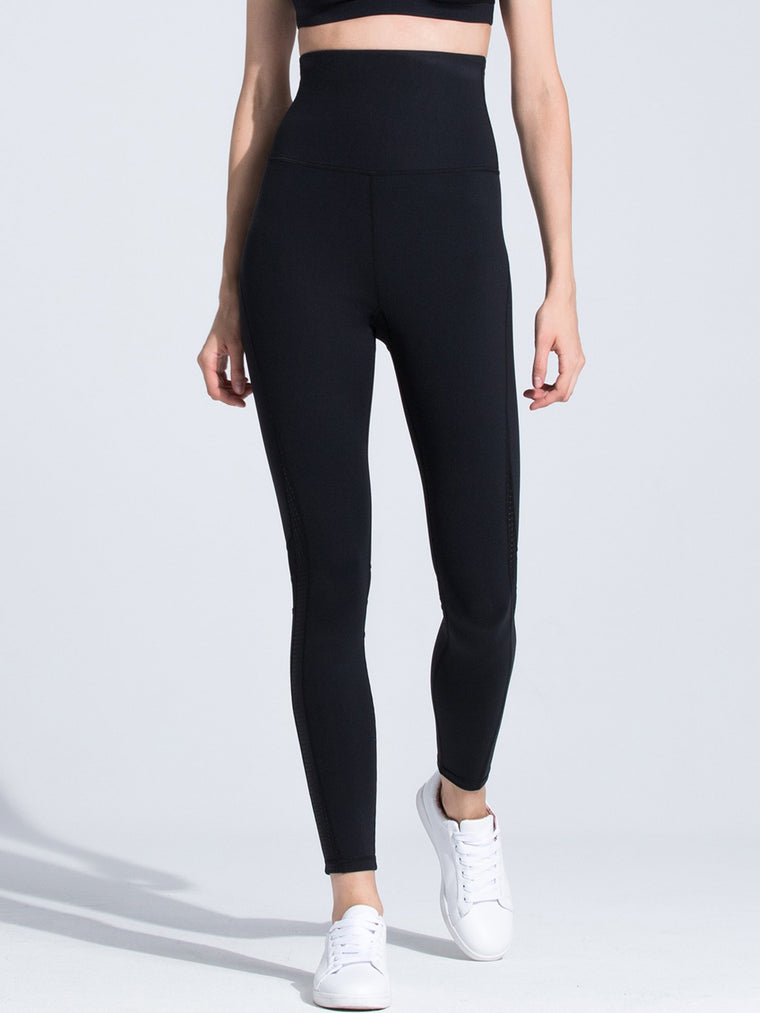 SUPER HIGH WAIST PANTS,BLACK/BLACK MESH