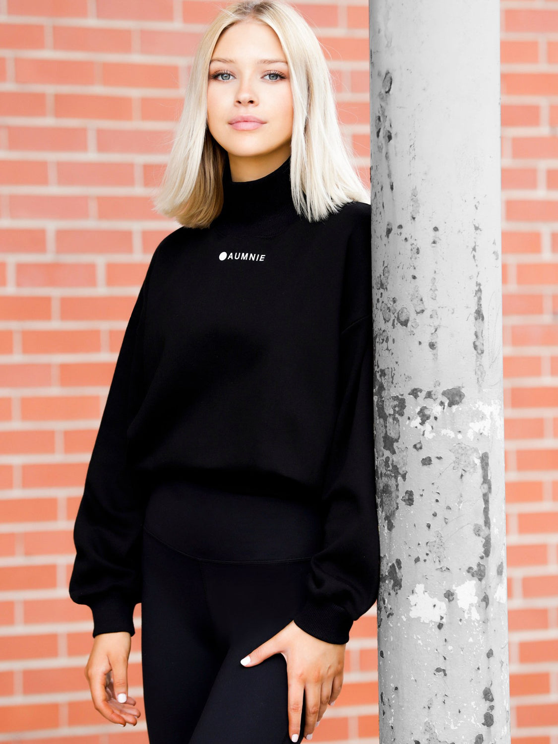 CT MOCK NECK SWEATSHIRT, BLACK