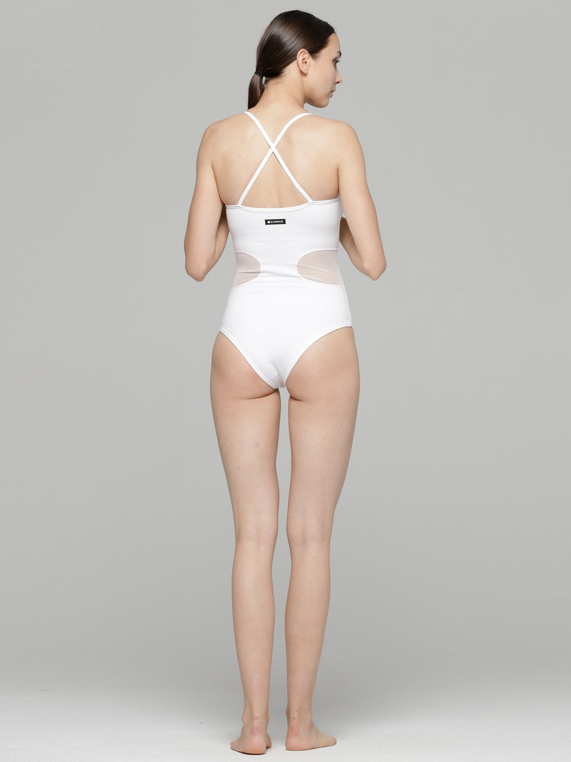 FLORET BODYSUIT, WHITE/WHITE MESH