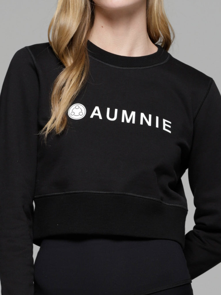 CROPPED SWEATSHIRT, BLACK