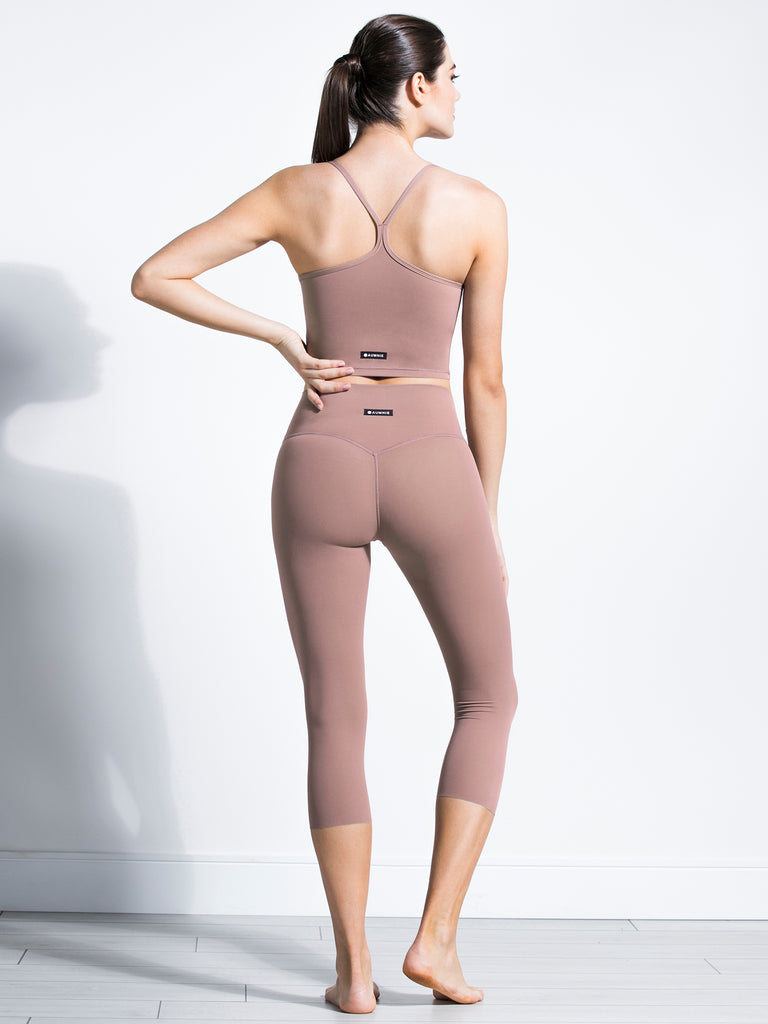 NUDE SHAPE HIGH WAIST CROPS, ASH MAUVE