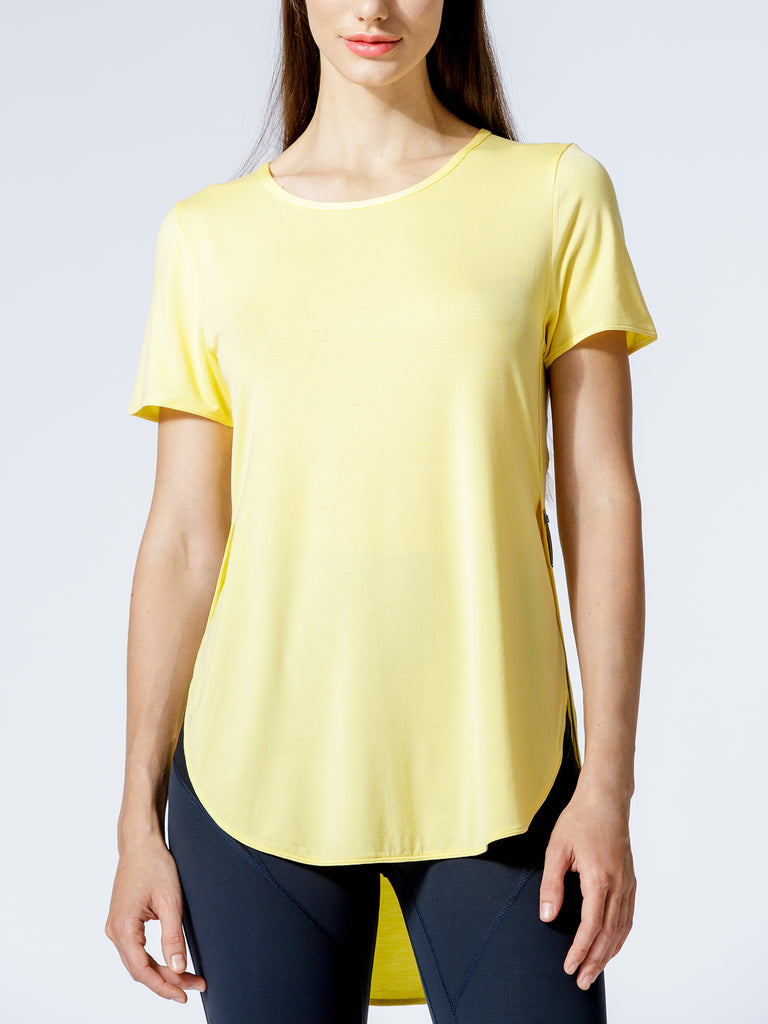 HI LO SIDE SPLIT TEE, JASMINE