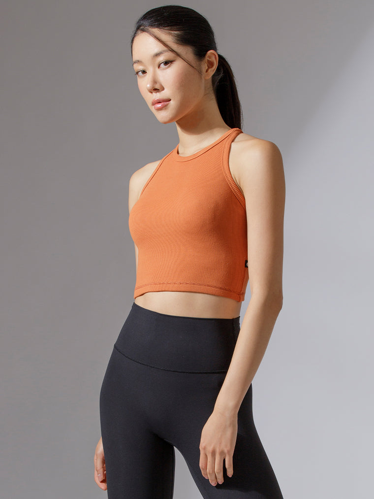 EVERYDAY RIBBED CROPPED SINGLET, SUNSET