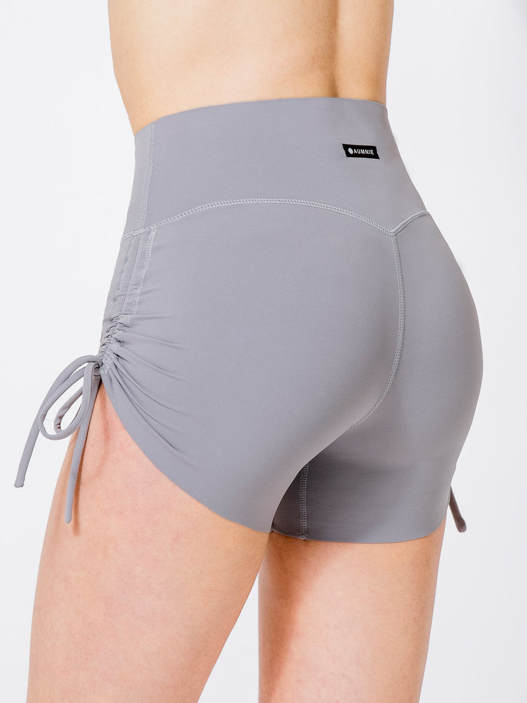 NUDE SHAPE HOT YOGA SHORTS, LUNAR GREY