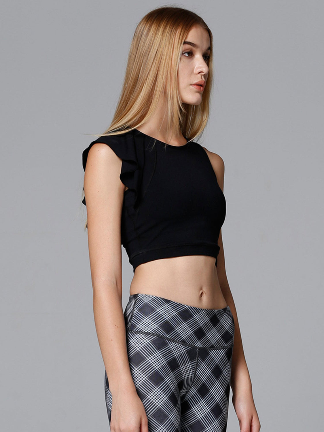 LILY CROPPED TOP, BLACK