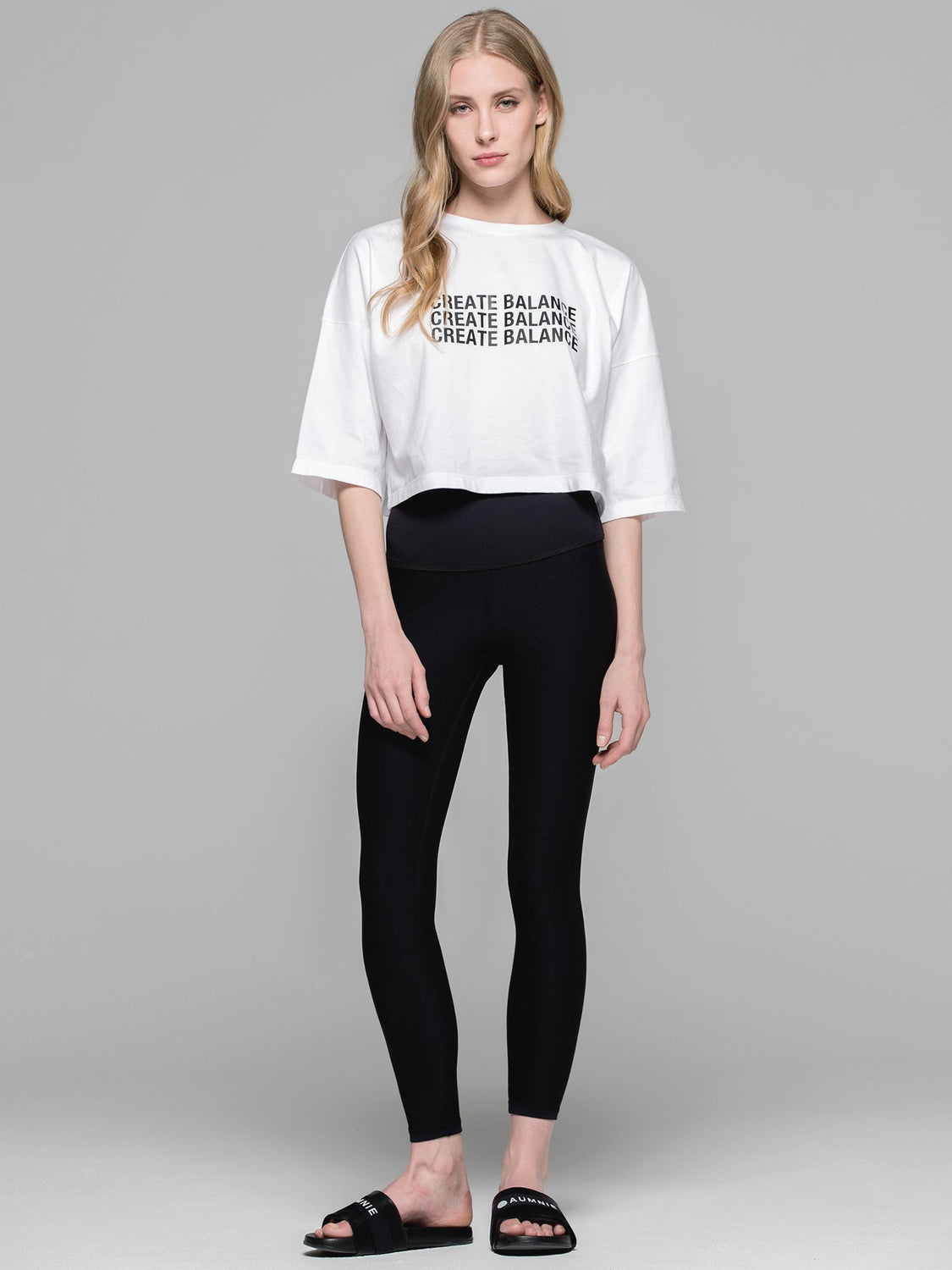 CREATE BALANCE OVERSIZED CROPPED TEE, WHITE