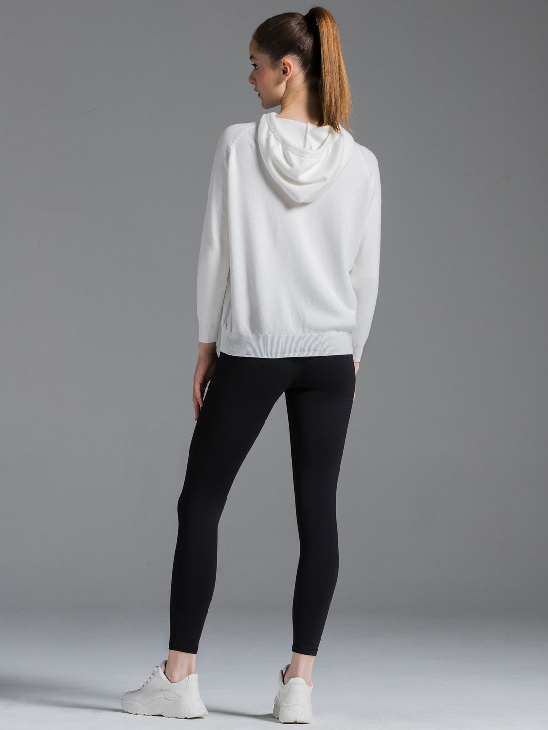 SOFT KNIT HOODIE, WHITE