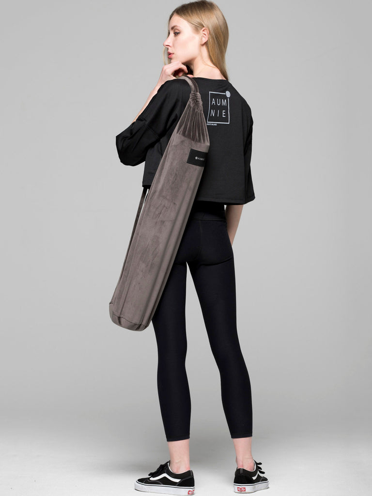 VELOUR YOGA BAG, GREY