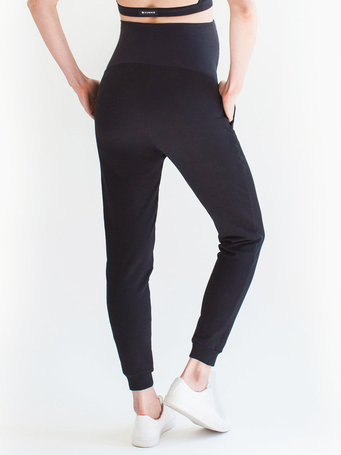 OVER THE BUMP MATERNITY SWEATPANTS, BLACK