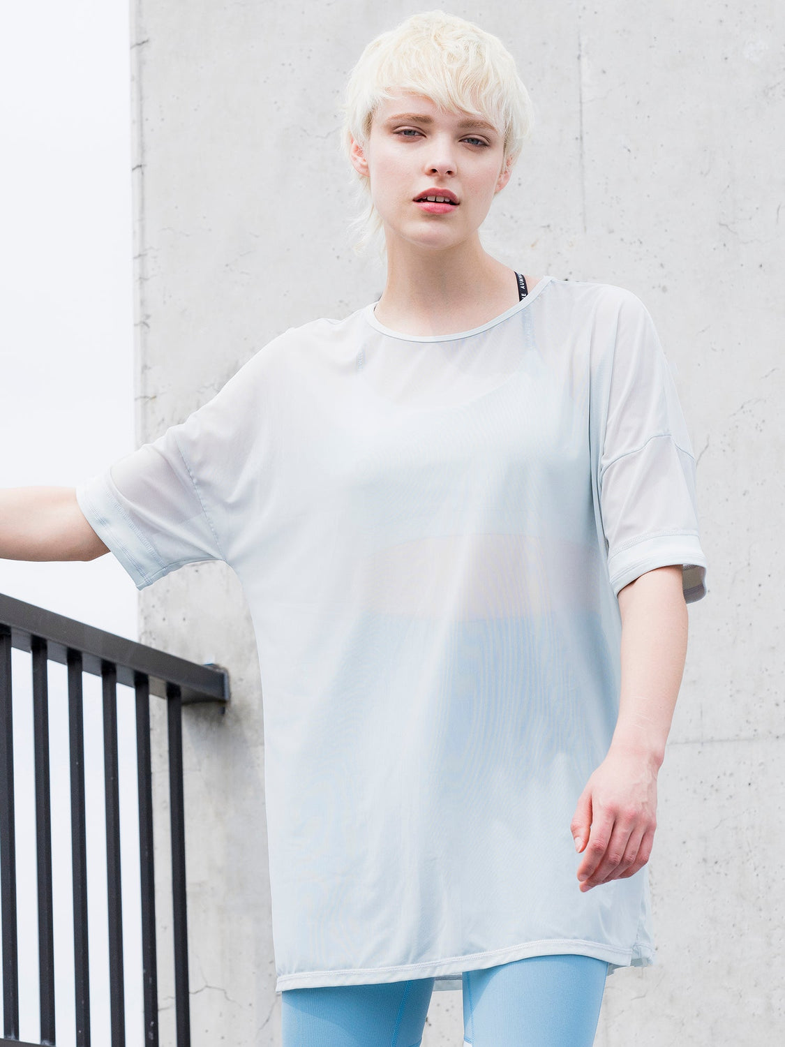 OVERSIZED MESH TEE, SEASALT